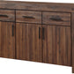 Meadow Three Drawer Three Door Solid Wood Sideboard in Brick Brown