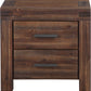 Meadow Two Drawer Solid Wood Nightstand in Brick Brown