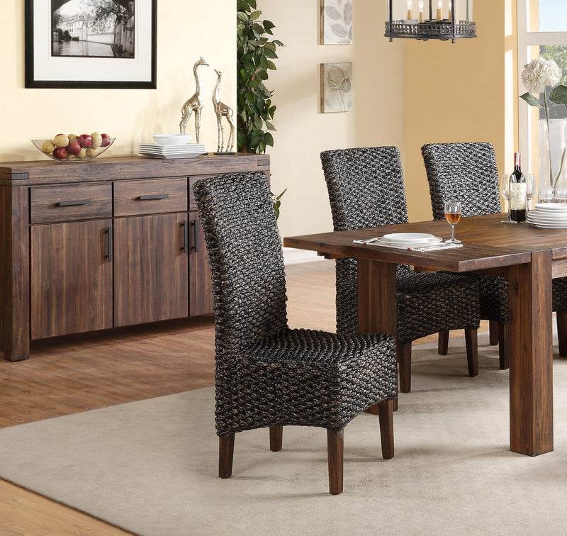 Meadow Wicker Dining Chair in Brick Brown