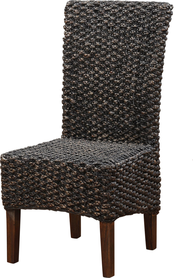Meadow Wicker Dining Chair in Brick Brown
