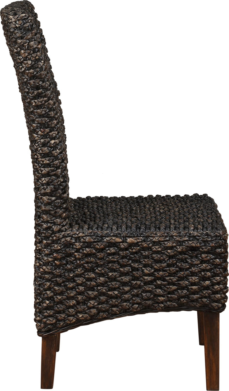 Meadow Wicker Dining Chair in Brick Brown