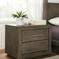 Melbourne Two Drawer Nightstand with USB in Dark Pine