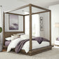 Melbourne King-Size Canopy Bed in Dark Pine