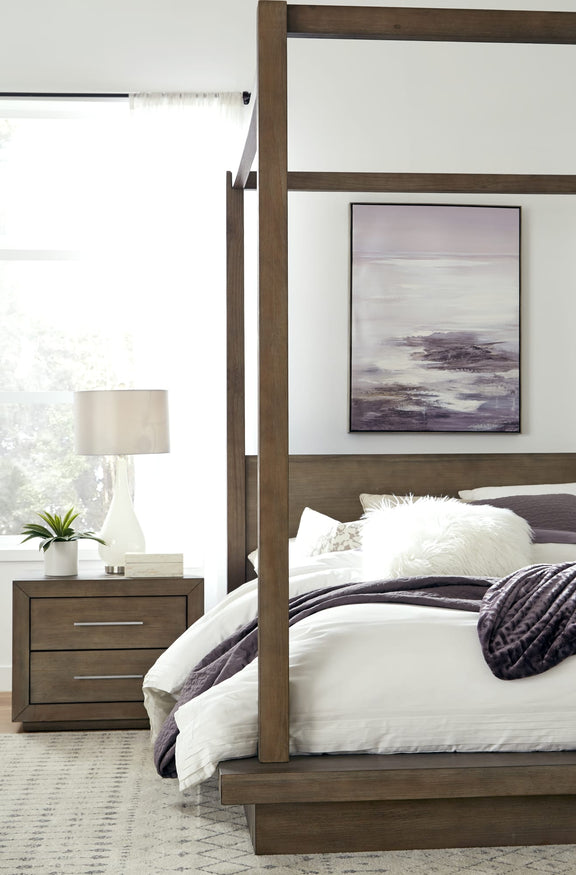 Melbourne King-Size Canopy Bed in Dark Pine