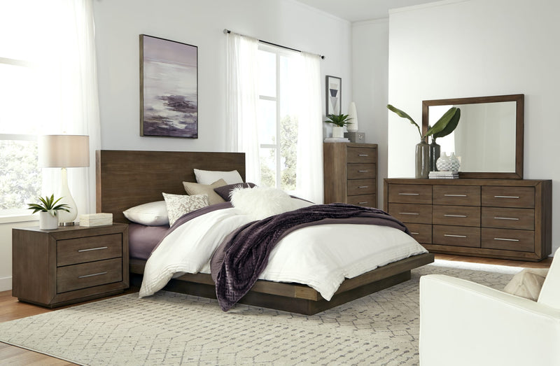 Melbourne King-Size Panel Bed in Dark Pine