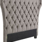 Melina California King-size Tufted Upholstered Headboard in Dolphin Linen
