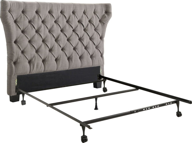 Melina Full-size Tufted Upholstered Headboard in Dolphin Linen