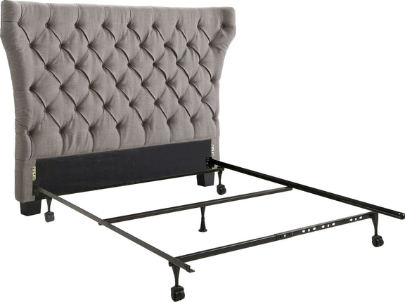 Melina California King-size Tufted Upholstered Headboard in Dolphin Linen