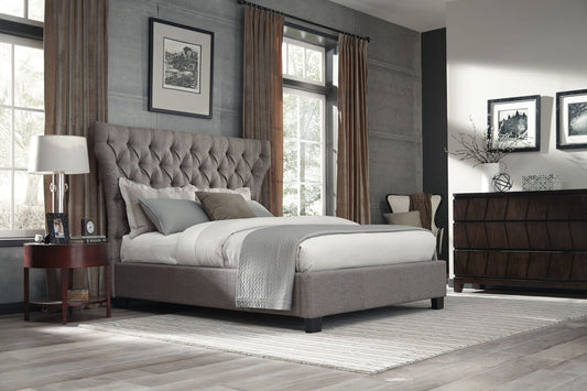 Melina Full-Size Upholstered Storage Bed in Dolphin Linen