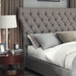 Melina California King-Size Upholstered Storage Bed in Dolphin Linen