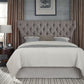 Melina California King-Size Upholstered Platform Bed in Dolphin Linen