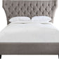 Melina Full-Size Upholstered Platform Bed in Dolphin Linen