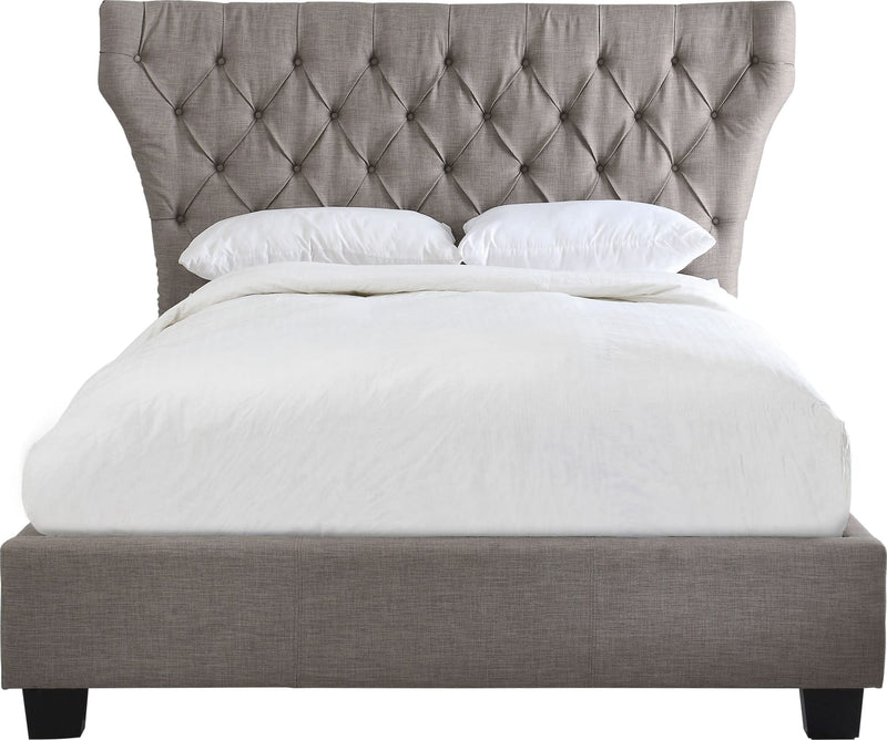 Melina Full-Size Upholstered Platform Bed in Dolphin Linen