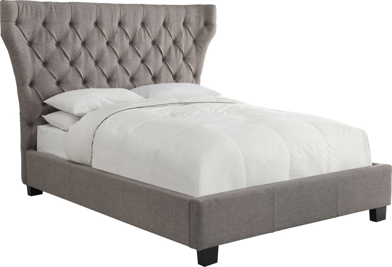 Melina Full-Size Upholstered Platform Bed in Dolphin Linen