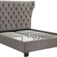 Melina California King-Size Upholstered Platform Bed in Dolphin Linen
