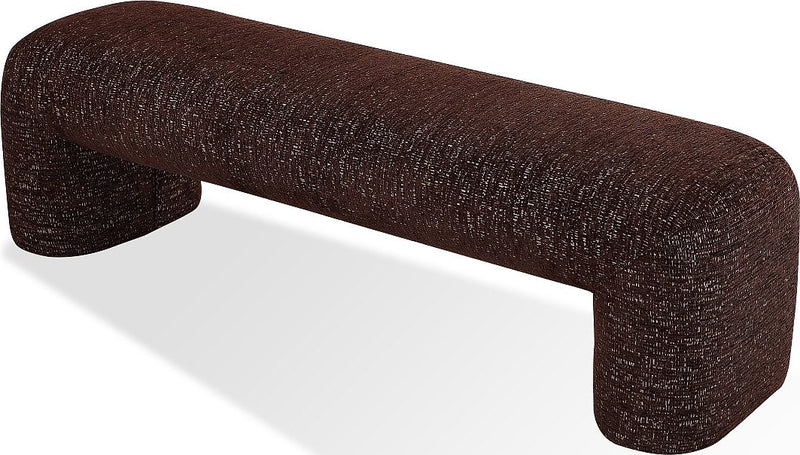 Mocoa Fully Upholstered Bench in Mongoose Chenille