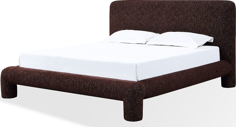 Mocoa Queen-size Fully Upholstered Platform Bed in Mongoose Chenille