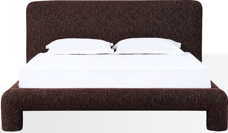 Mocoa California King-size Fully Upholstered Platform Bed in Mongoose Chenille