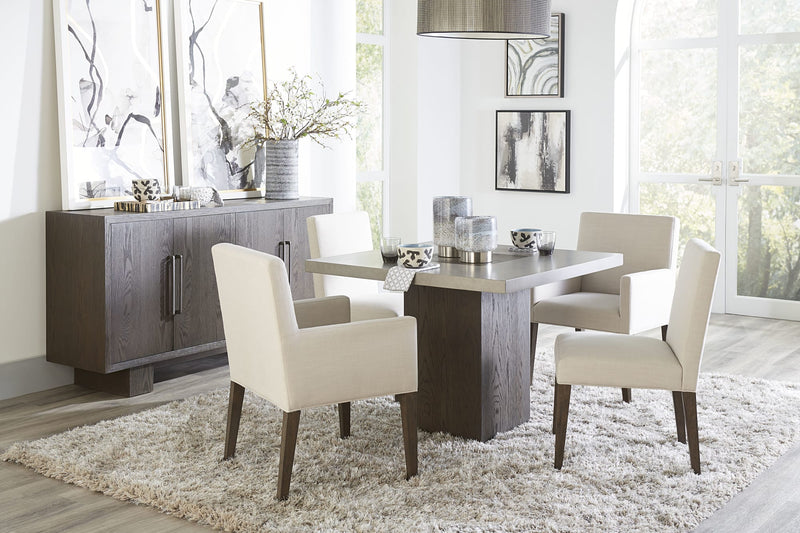 Modesto Upholstered Side Chair in Abalone Linen and French Roast