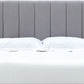 Monty Queen-Size Channeled Wall Bed Headboard Only in Gray Velvet