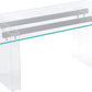 Moorea Double Pedestal Rectangular Dining Table in Clear Acrylic, Glass and Bronze Metal