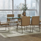Moorea Double Pedestal Rectangular Dining Table in Clear Acrylic, Glass and Bronze Metal