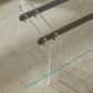 Moorea Double Pedestal Rectangular Dining Table in Clear Acrylic, Glass and Bronze Metal