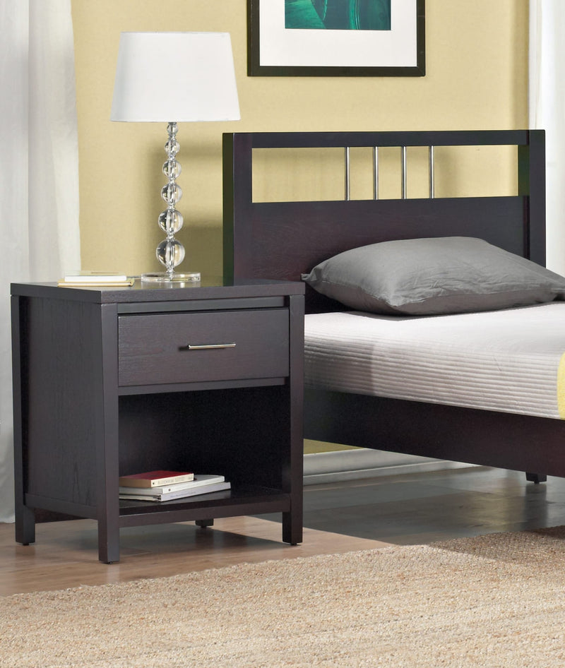 Nevis Charging Station Nightstand in Espresso
