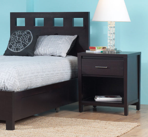 Nevis Charging Station Nightstand in Espresso