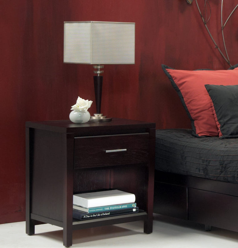 Nevis Charging Station Nightstand in Espresso