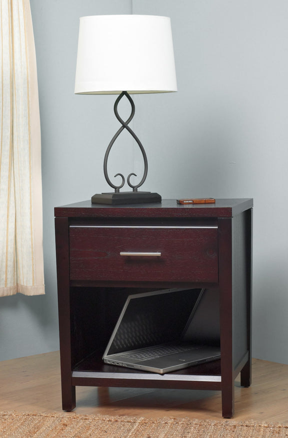 Nevis Charging Station Nightstand in Espresso