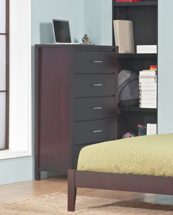 Nevis Five Drawer Chest in Espresso (2024)