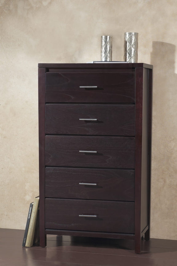 Nevis Five Drawer Chest in Espresso (2024)