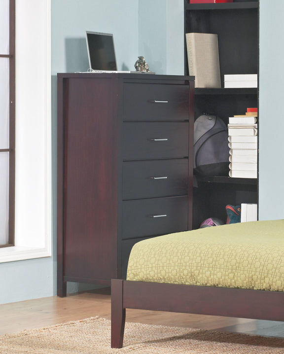 Nevis Five Drawer Chest in Espresso (2024)