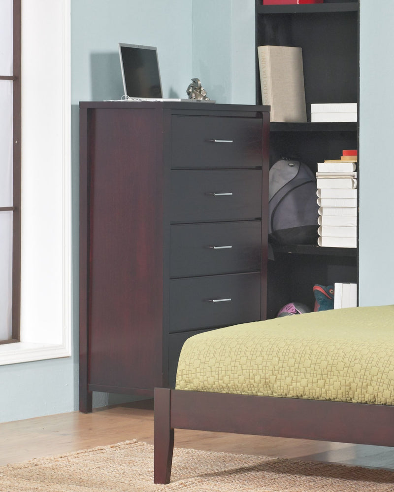 Nevis Five Drawer Chest in Espresso (2024)