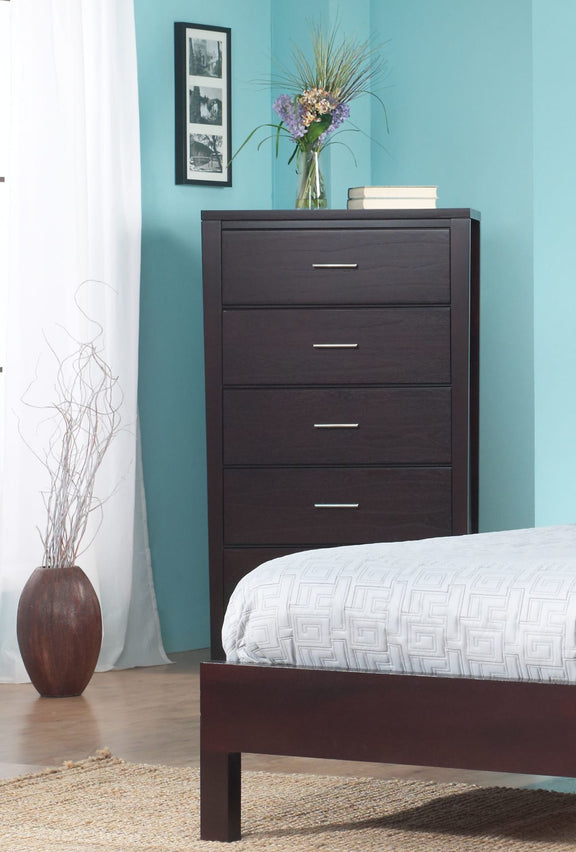 Nevis Five Drawer Chest in Espresso (2024)