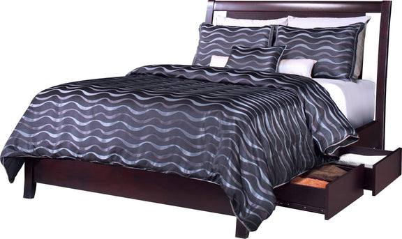 Nevis California King-size Low Profile Storage Bed in Espresso