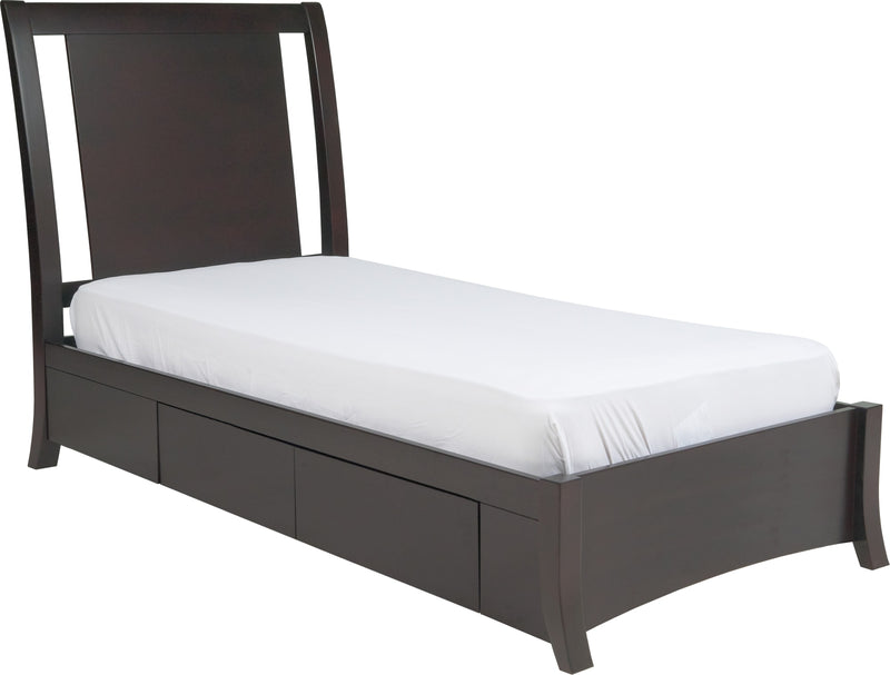 Nevis California King-size Low Profile Storage Bed in Espresso