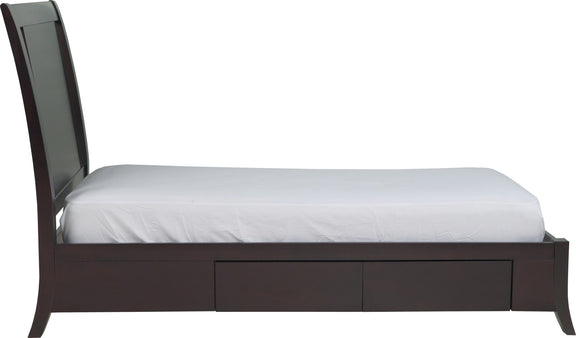 Nevis Twin-size Low Profile Storage Bed in Espresso