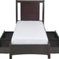 Nevis California King-size Low Profile Storage Bed in Espresso