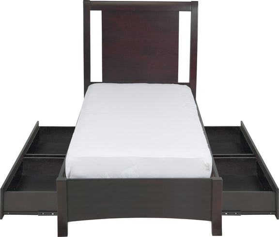 Nevis California King-size Low Profile Storage Bed in Espresso