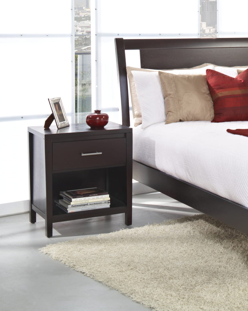 Nevis One Drawer Nightstand in Espresso