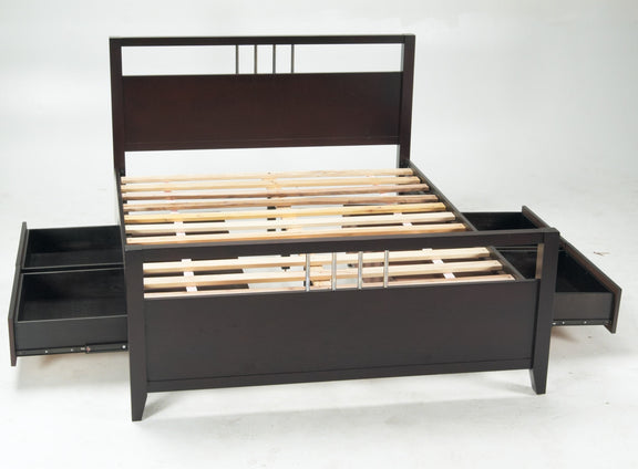Nevis King-size Platform Storage Bed in Espresso