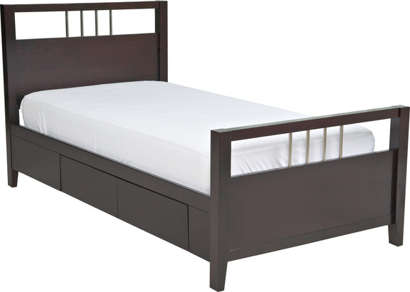 Nevis King-size Platform Storage Bed in Espresso