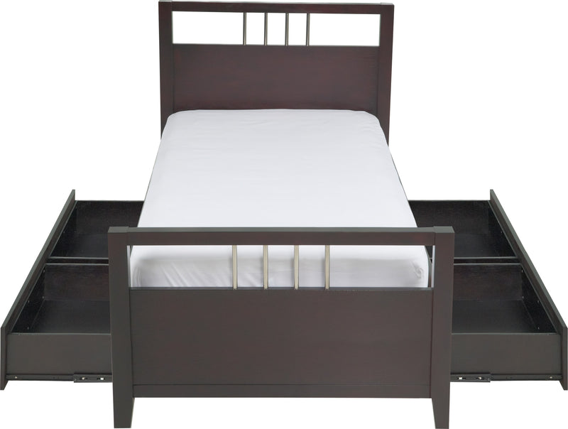 Nevis King-size Platform Storage Bed in Espresso