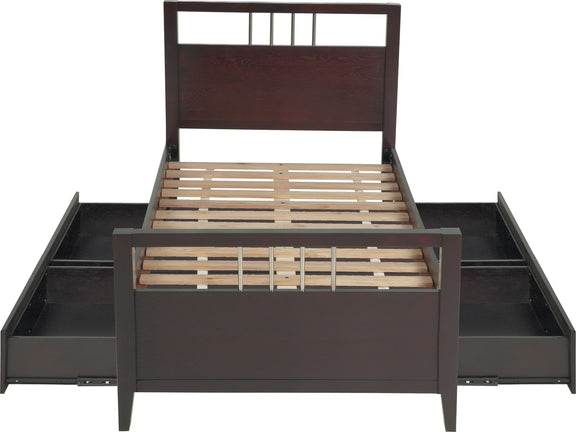 Nevis Queen-size Platform Storage Bed in Espresso
