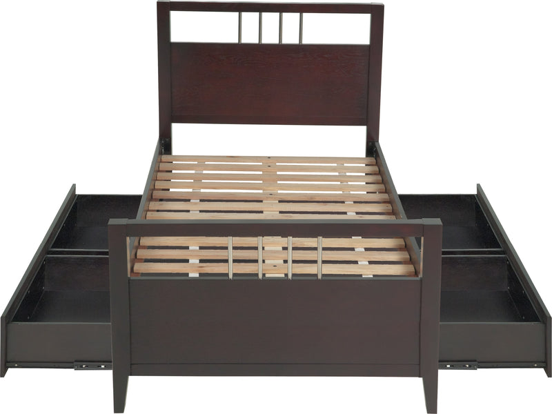 Nevis King-size Platform Storage Bed in Espresso