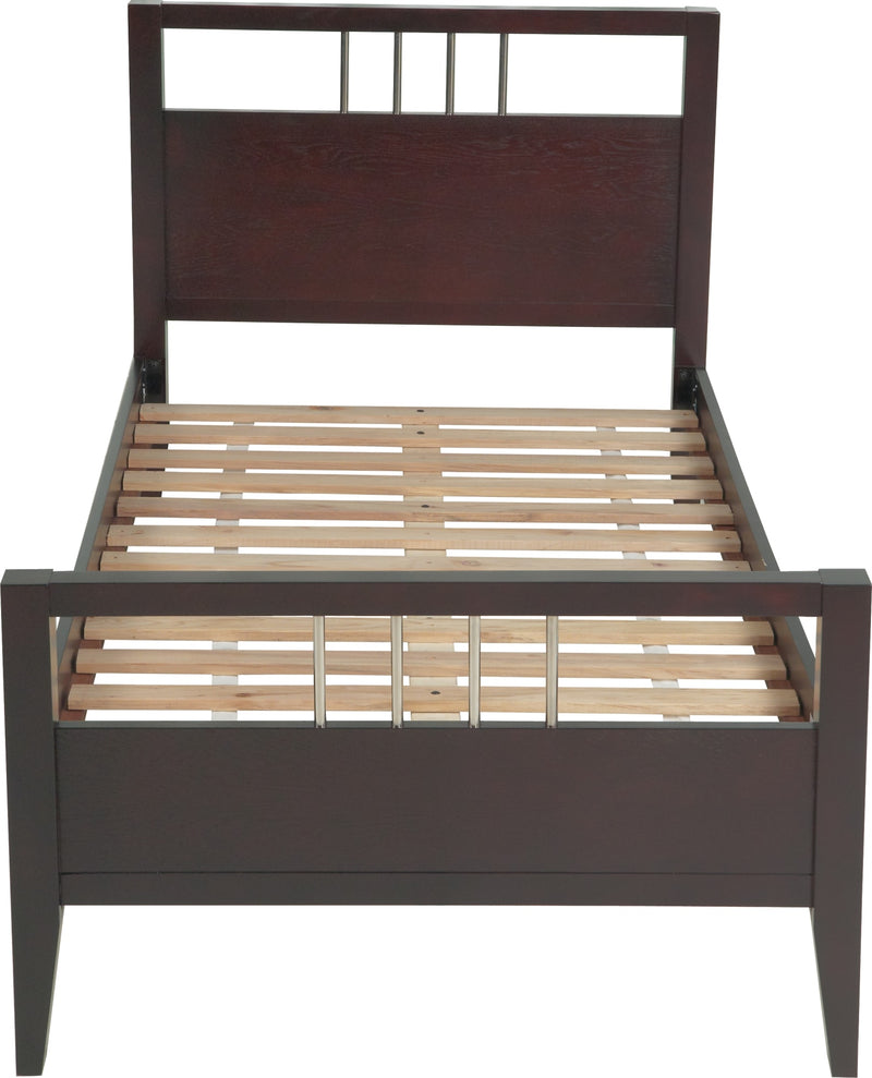 Nevis Twin Size Platform Bed in Espresso