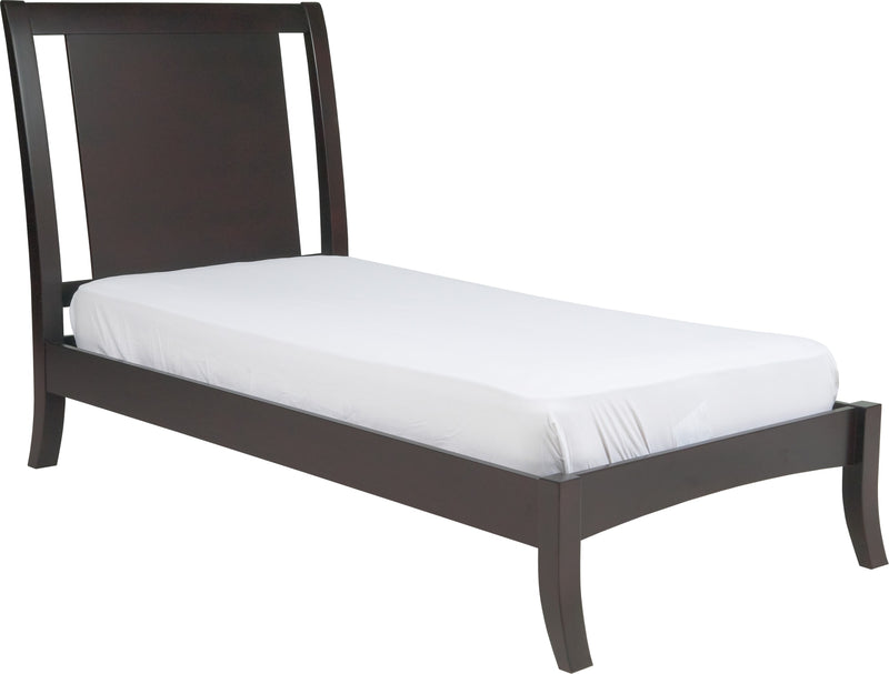 Nevis Twin Size Low Profile Sleigh Bed in Espresso