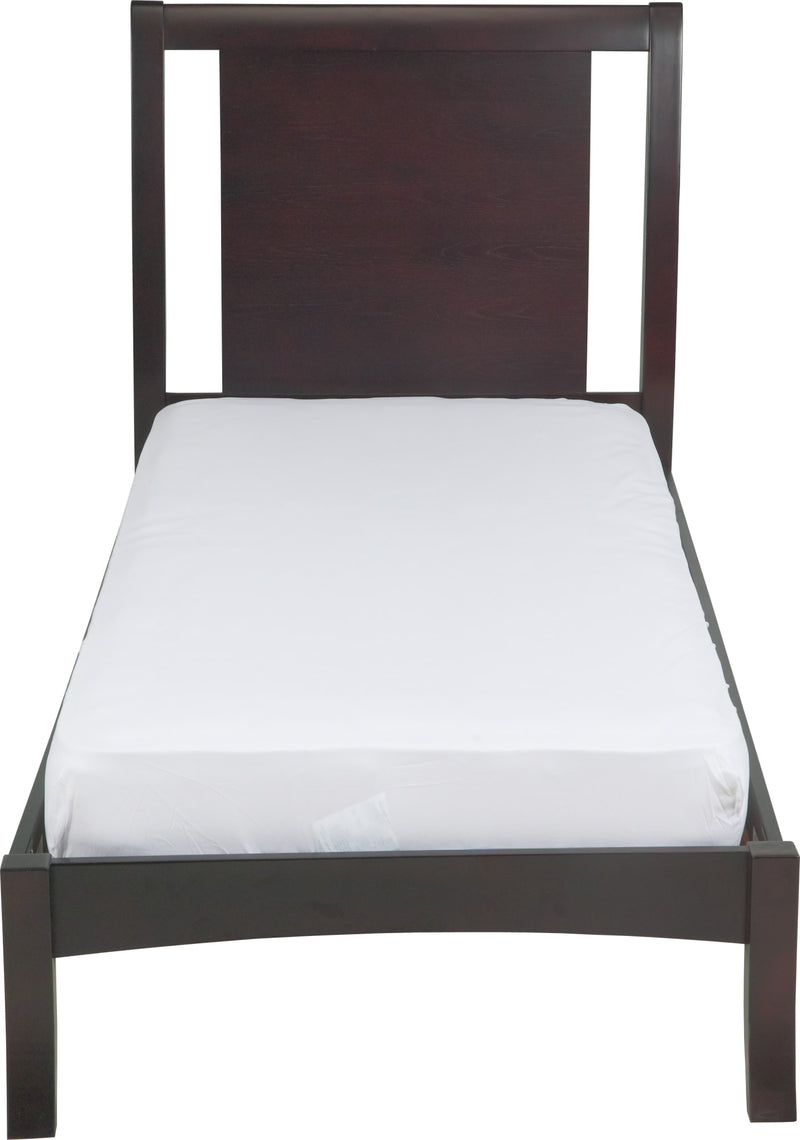 Nevis Queen Size Low Profile Sleigh Bed in Espresso